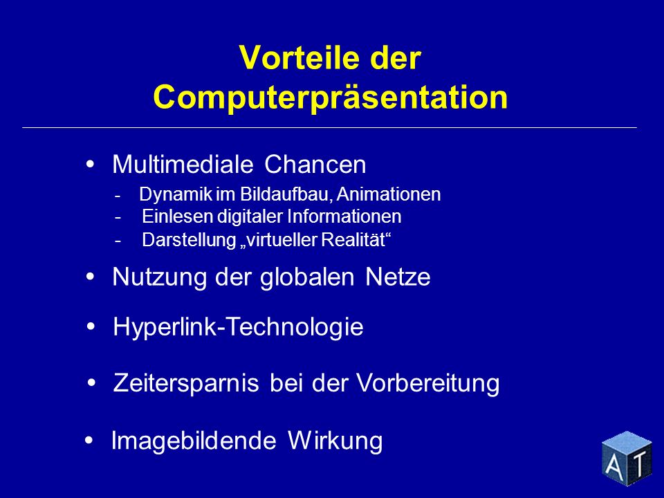Vorteile der Computerpräsentation