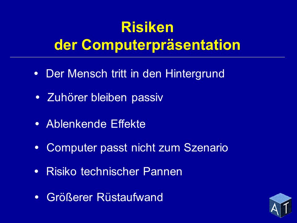 Risiken der Computerpräsentation