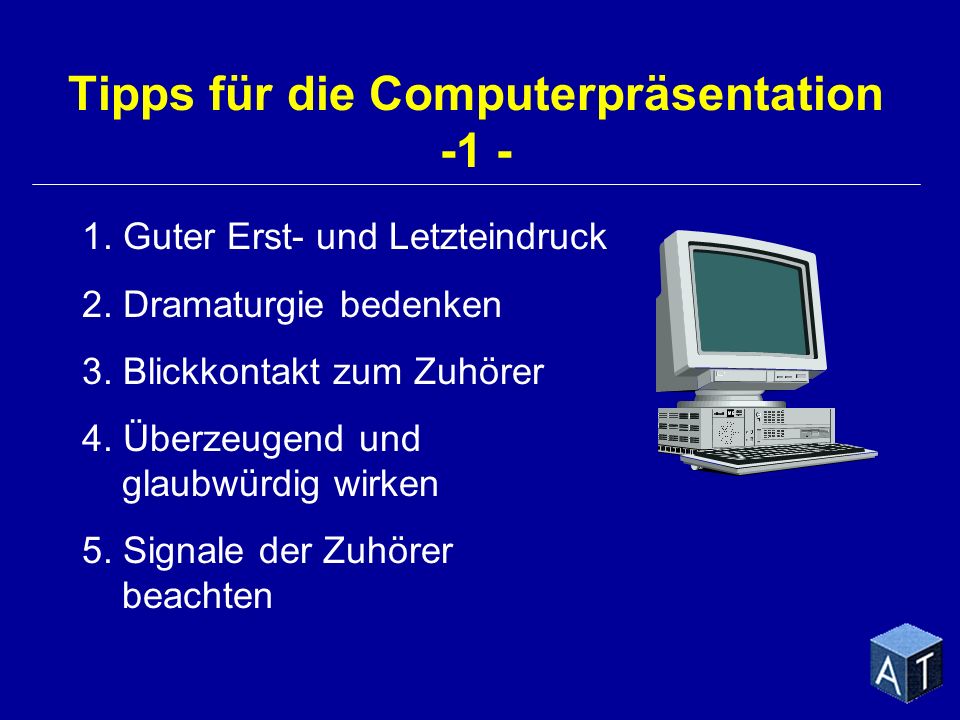 Tipps für die Computerpräsentation -1 -