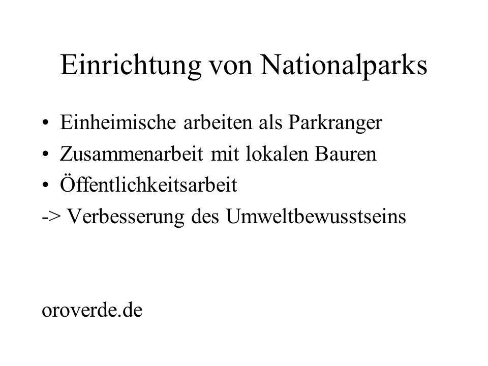 Einrichtung von Nationalparks