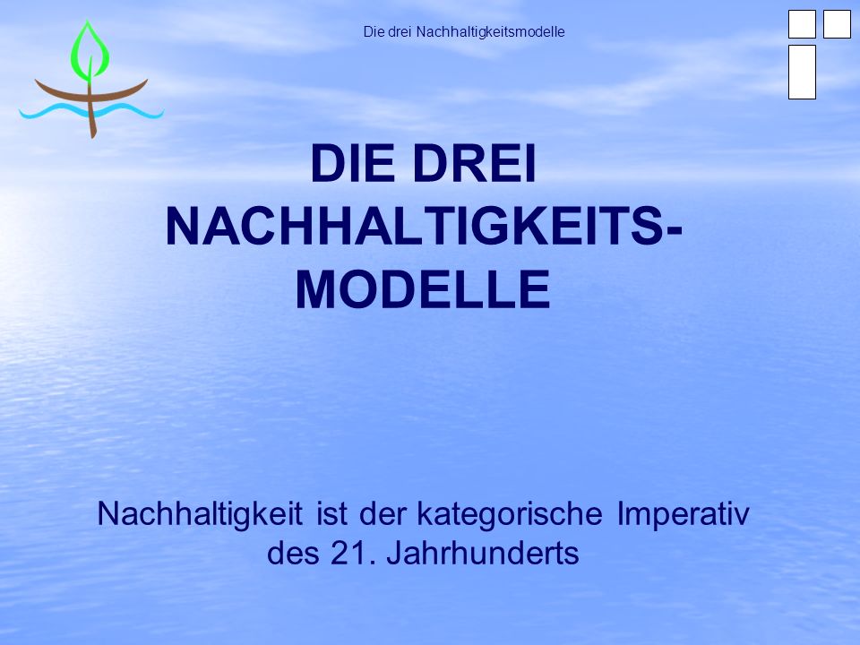 Die drei Nachhaltigkeitsmodelle