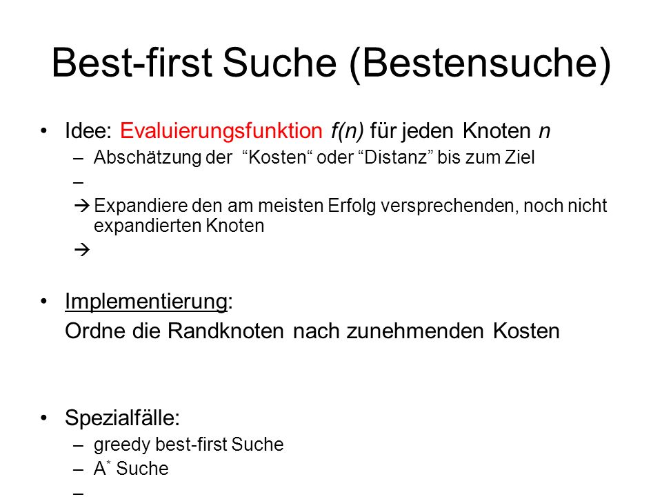 Best-first Suche (Bestensuche)