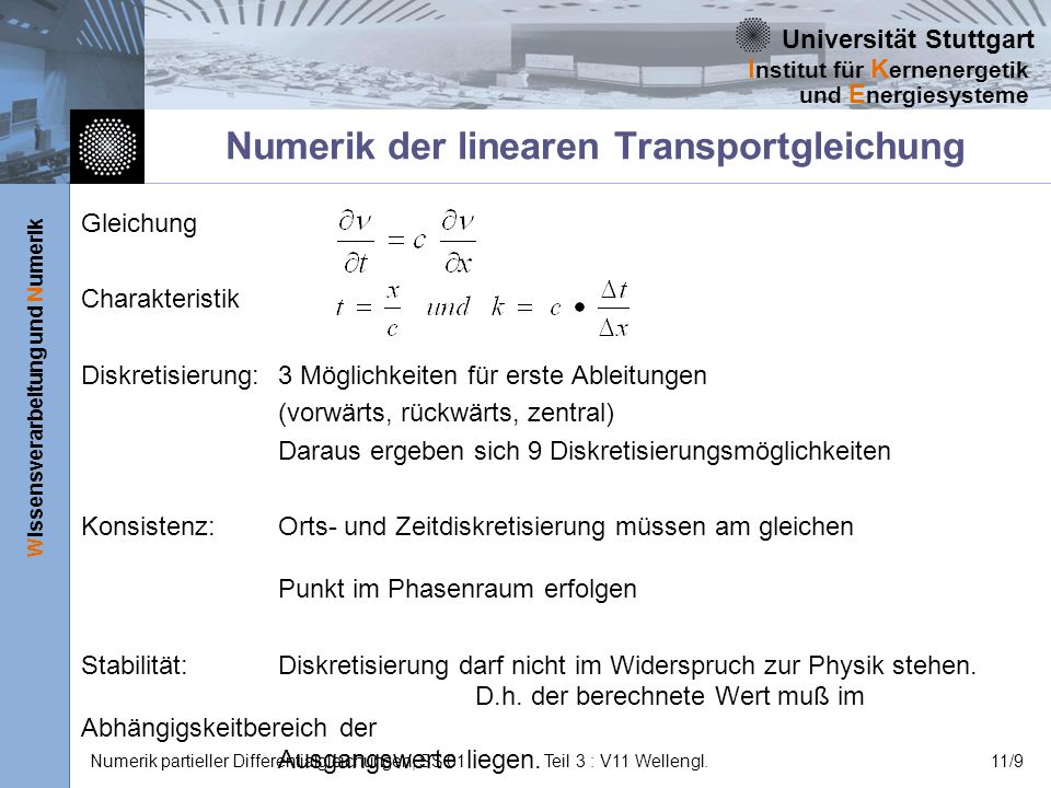 Numerik der linearen Transportgleichung
