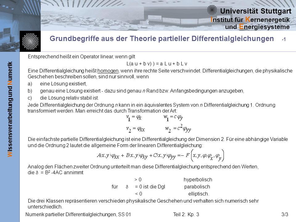 Grundbegriffe aus der Theorie partieller Differentialgleichungen -1