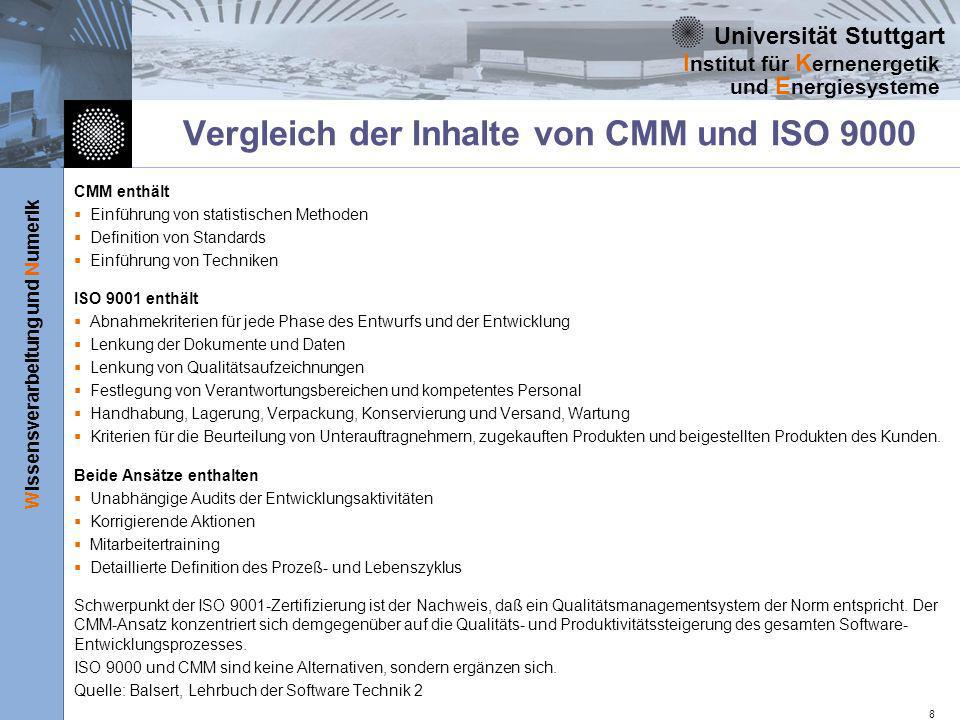 Vergleich der Inhalte von CMM und ISO 9000