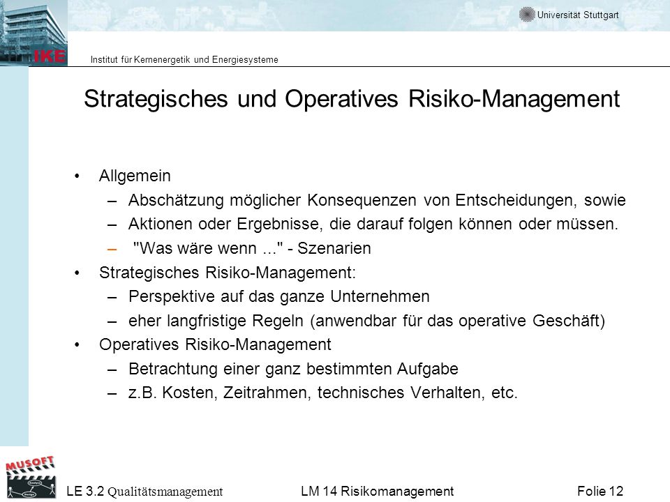 Strategisches und Operatives Risiko-Management