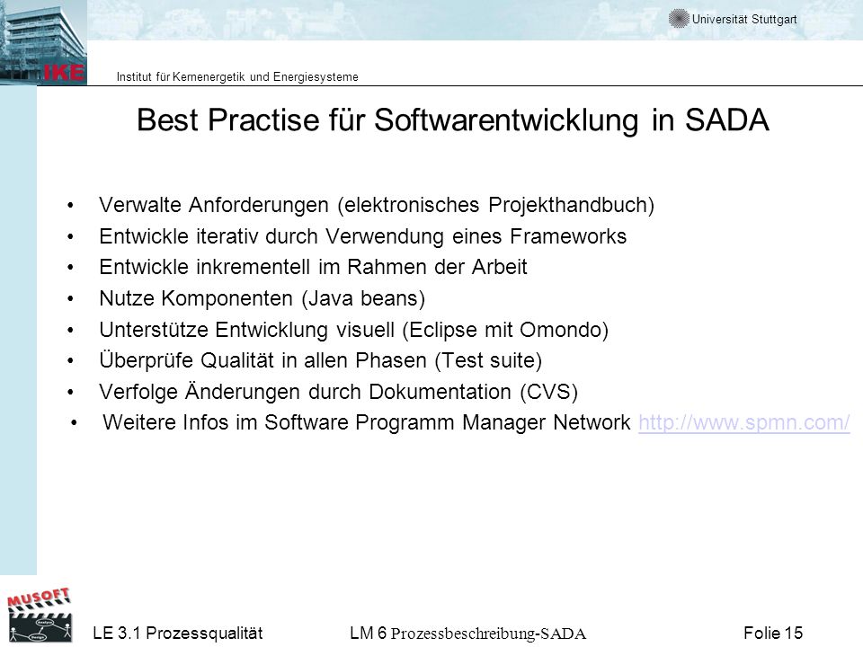 Best Practise für Softwarentwicklung in SADA