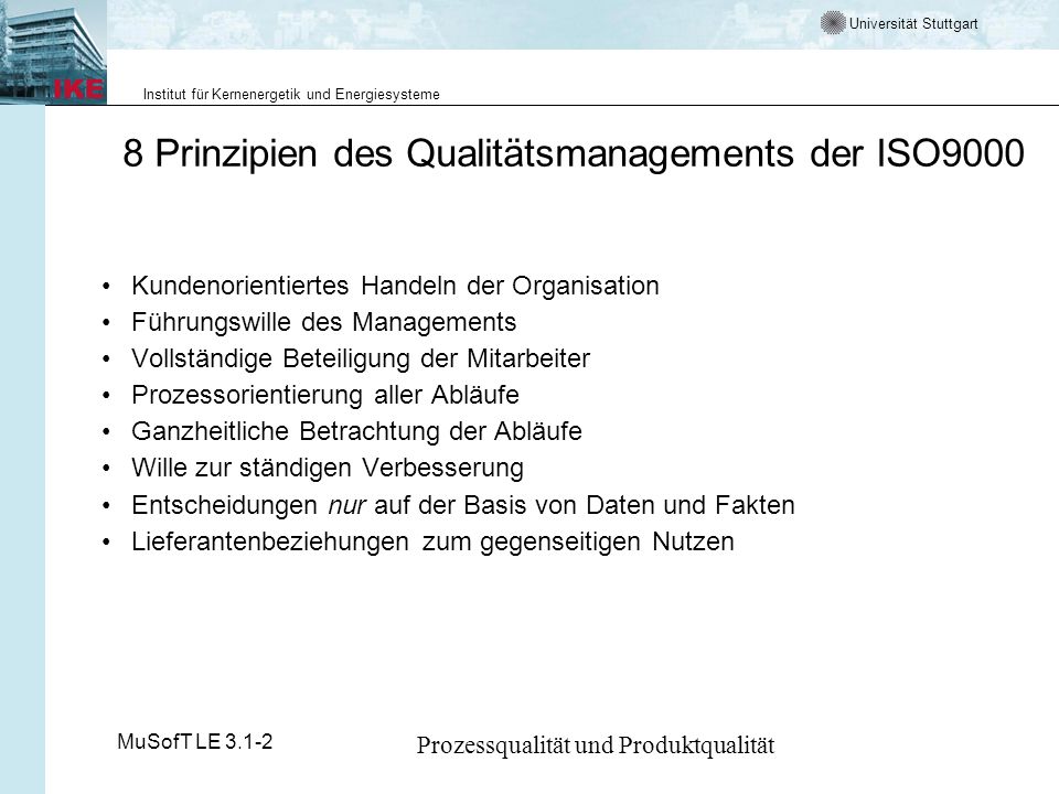 8 Prinzipien des Qualitätsmanagements der ISO9000