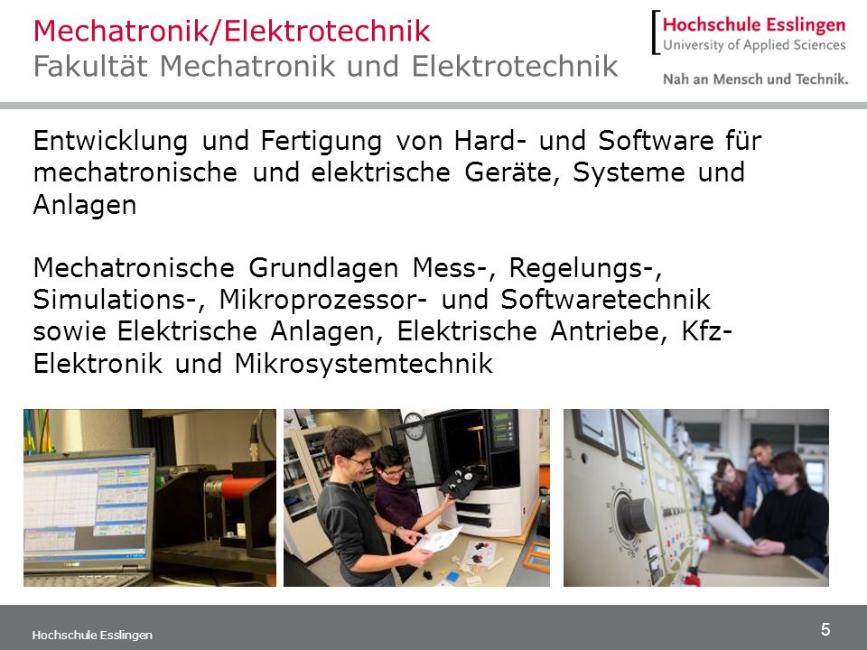 Mechatronik/Elektrotechnik Fakultät Mechatronik und Elektrotechnik