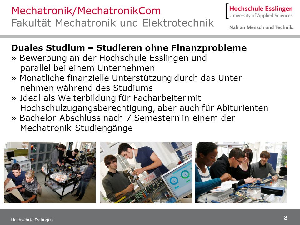 Mechatronik/MechatronikCom Fakultät Mechatronik und Elektrotechnik