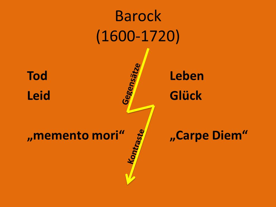 Barock ( ) Tod Leid „memento mori Leben Glück „Carpe Diem