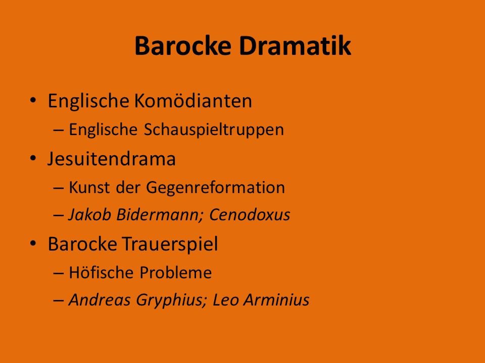 Barocke Dramatik Englische Komödianten Jesuitendrama