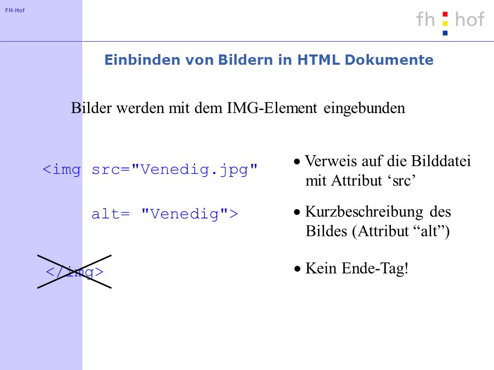 Einbinden von Bildern in HTML Dokumente