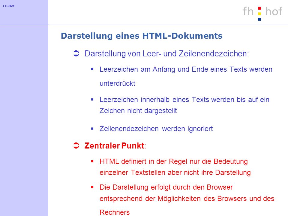 Darstellung eines HTML-Dokuments