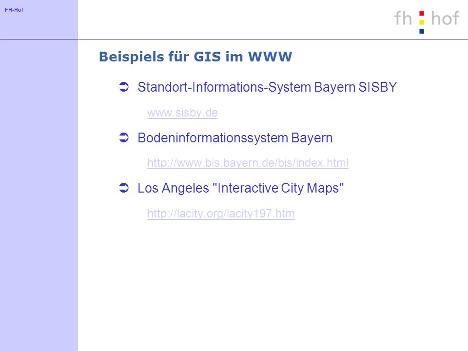 Beispiels für GIS im WWW