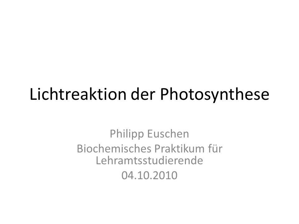 Lichtreaktion der Photosynthese