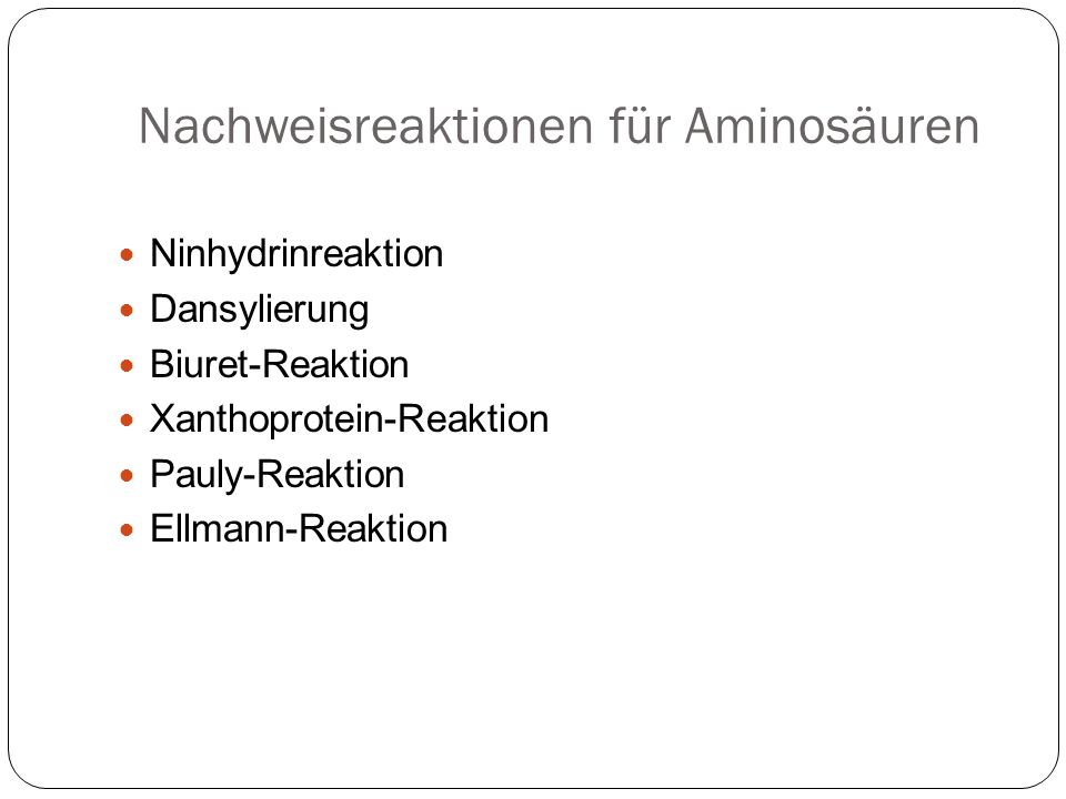 Nachweisreaktionen für Aminosäuren