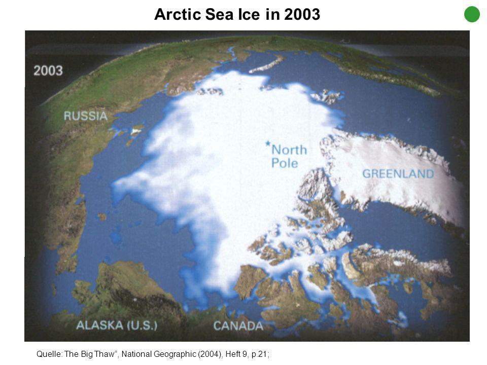 Arctic Sea Ice in 2003 Quelle: The Big Thaw , National Geographic (2004), Heft 9, p.21;