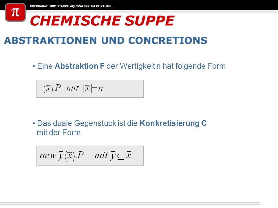 CHEMISCHE SUPPE ABSTRAKTIONEN UND CONCRETIONS
