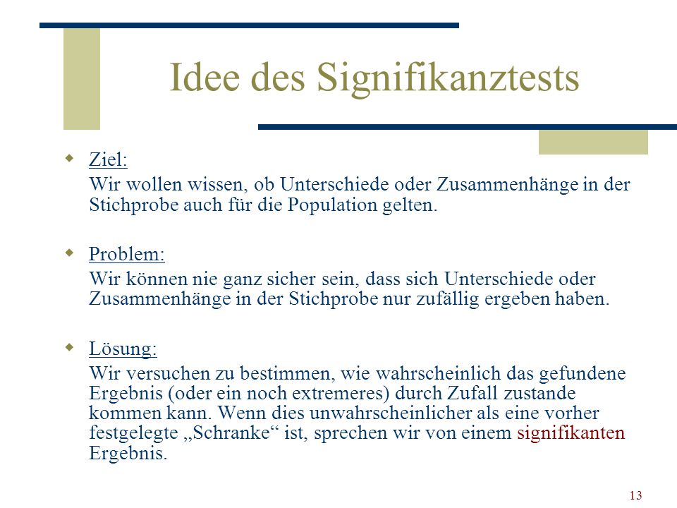 Idee des Signifikanztests