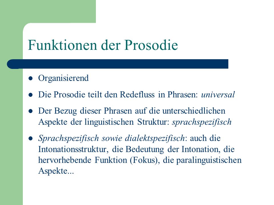Funktionen der Prosodie