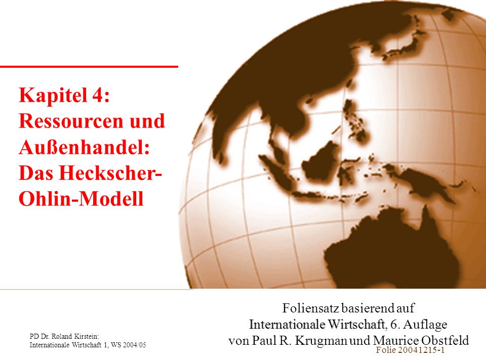 Kapitel 1 Einführung Kapitel 4: Ressourcen und Außenhandel: