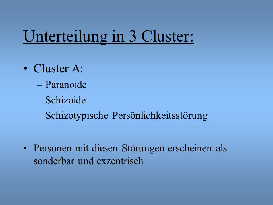 Unterteilung in 3 Cluster: