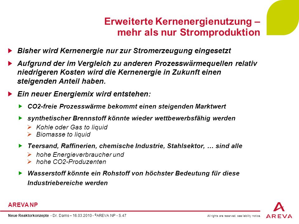 Erweiterte Kernenergienutzung – mehr als nur Stromproduktion