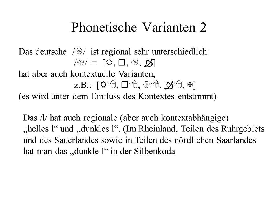 Phonetische Varianten 2