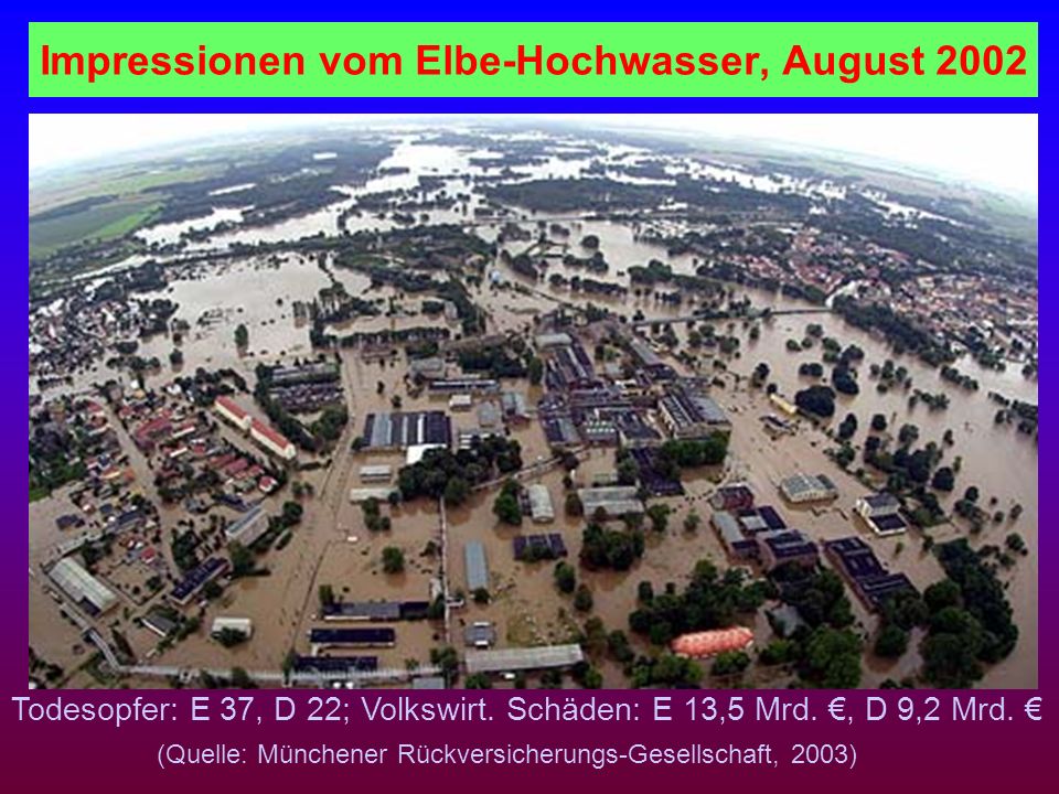 Impressionen vom Elbe-Hochwasser, August 2002