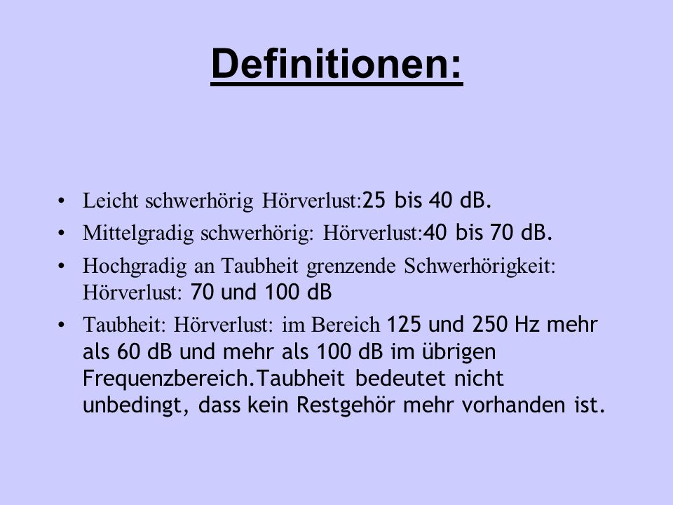 Beeinträchtigungen des Hörens - ppt herunterladen