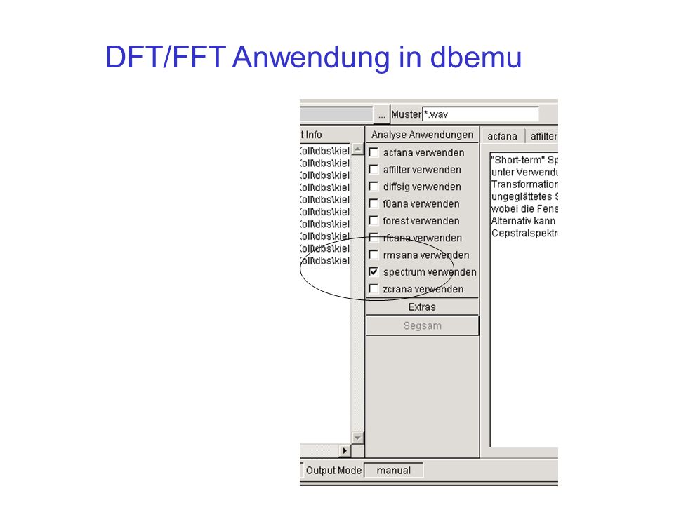 DFT/FFT Anwendung in dbemu