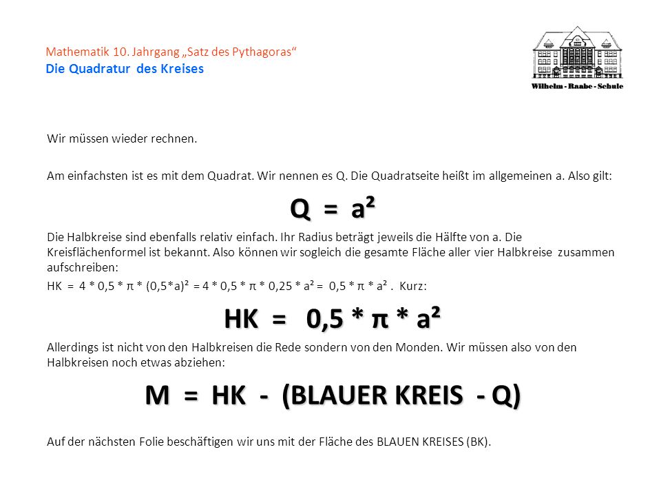M = HK - (BLAUER KREIS - Q)
