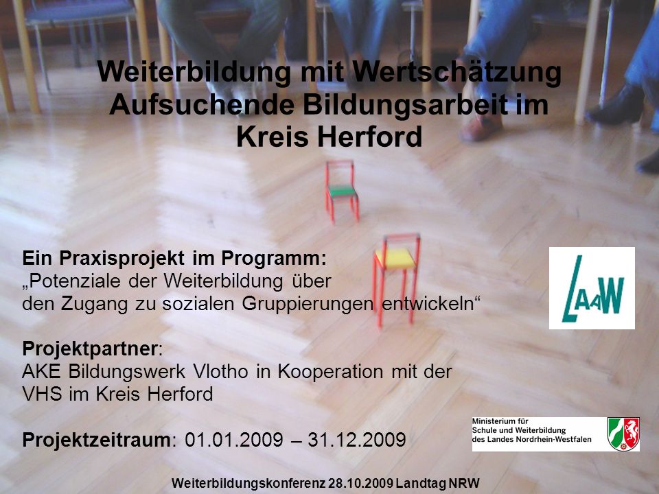 Weiterbildung mit Wertschätzung Aufsuchende Bildungsarbeit im Kreis Herford