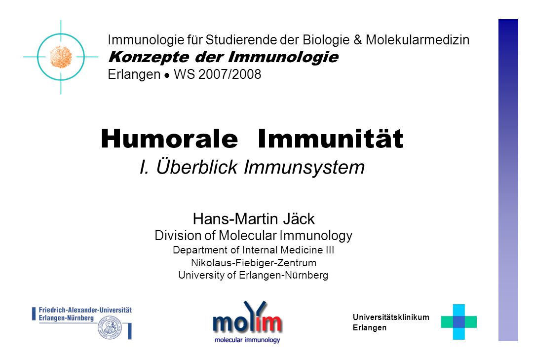 Humorale Immunität I. Überblick Immunsystem