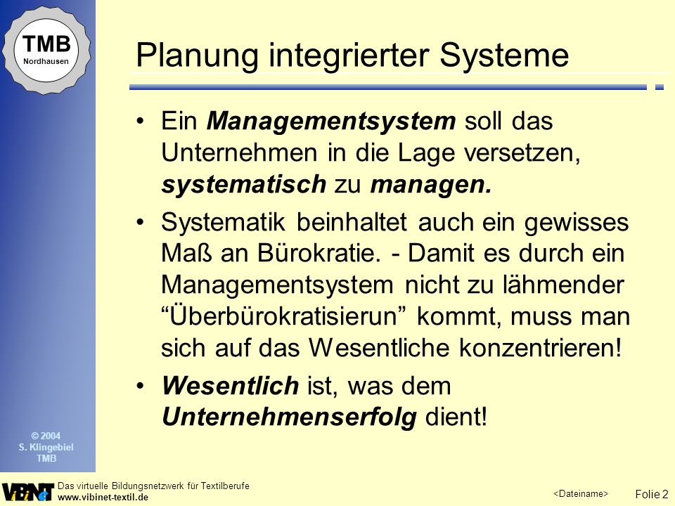 Planung integrierter Systeme