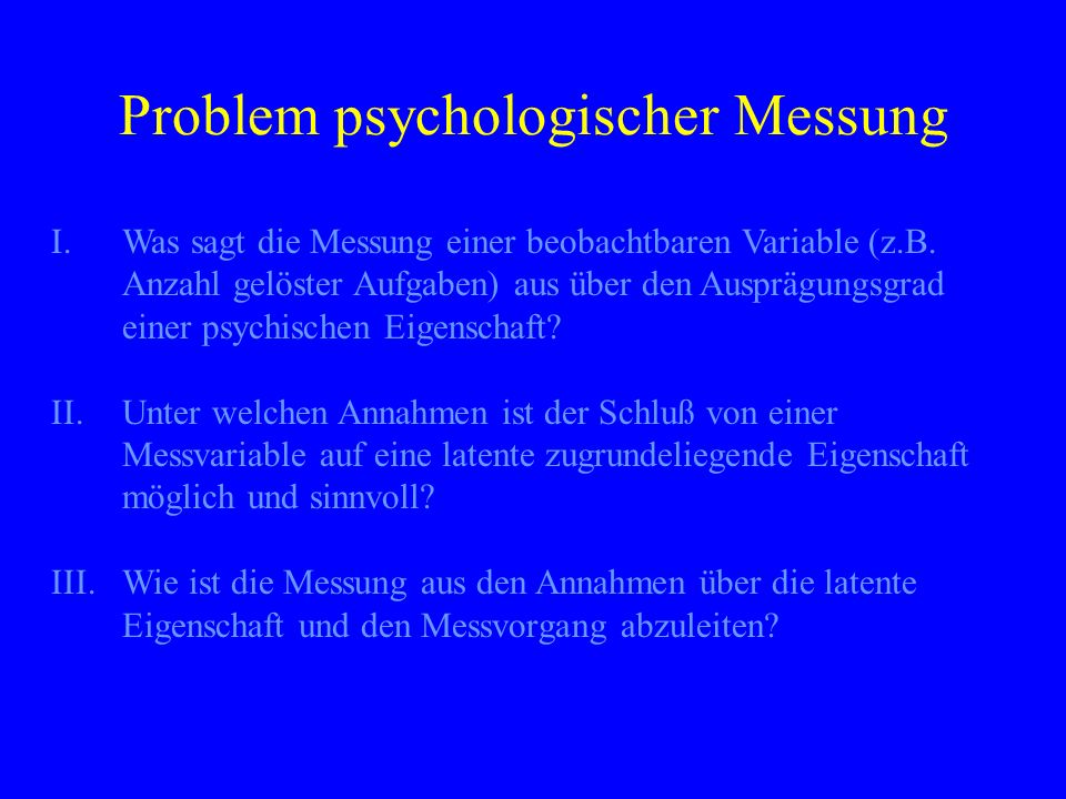 Problem psychologischer Messung