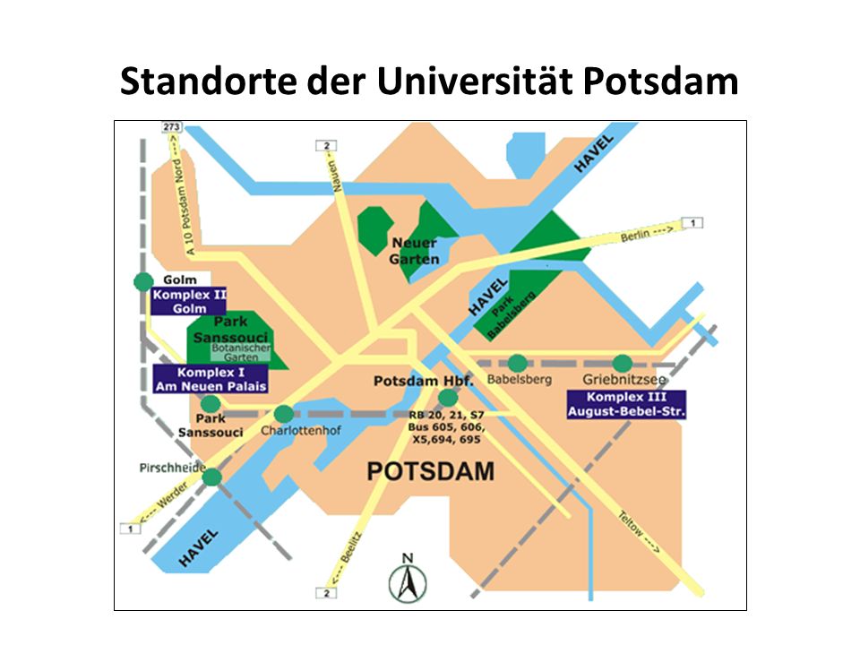 Standorte der Universität Potsdam