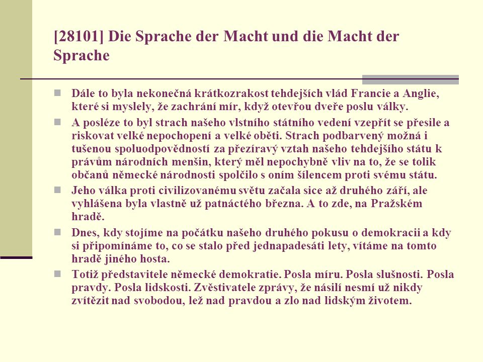 [28101] Die Sprache der Macht und die Macht der Sprache