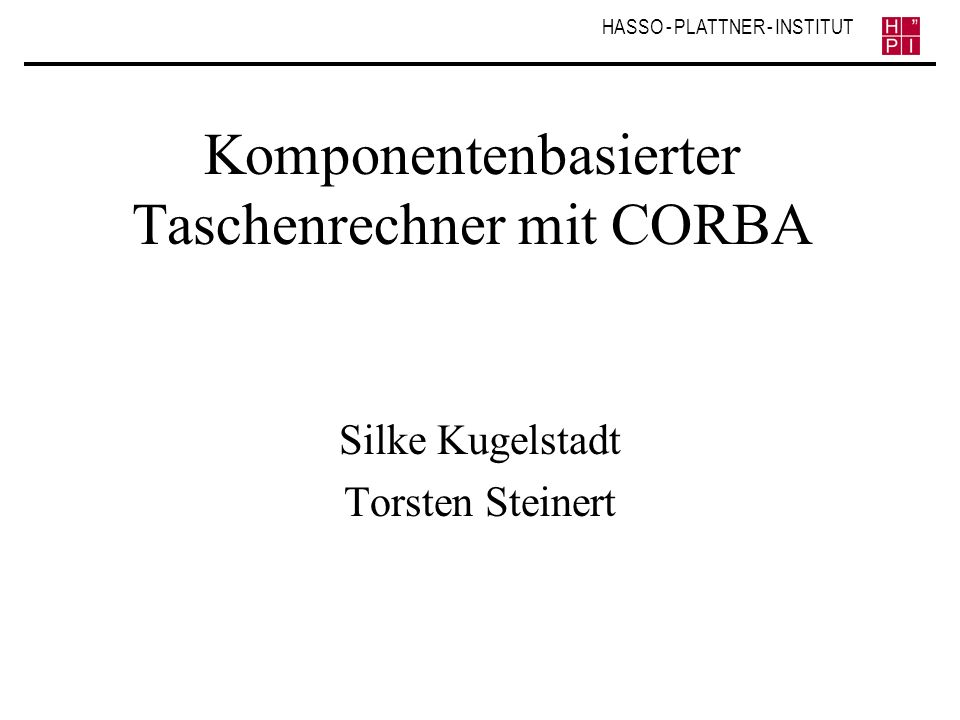 Komponentenbasierter Taschenrechner mit CORBA