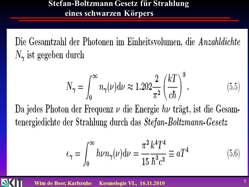 Stefan-Boltzmann Gesetz für Strahlung