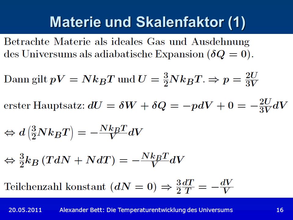 Materie und Skalenfaktor (1)