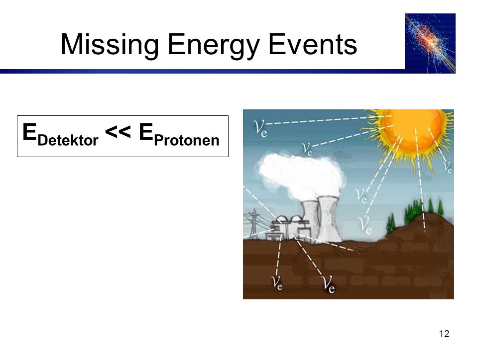 Missing Energy Events EDetektor << EProtonen
