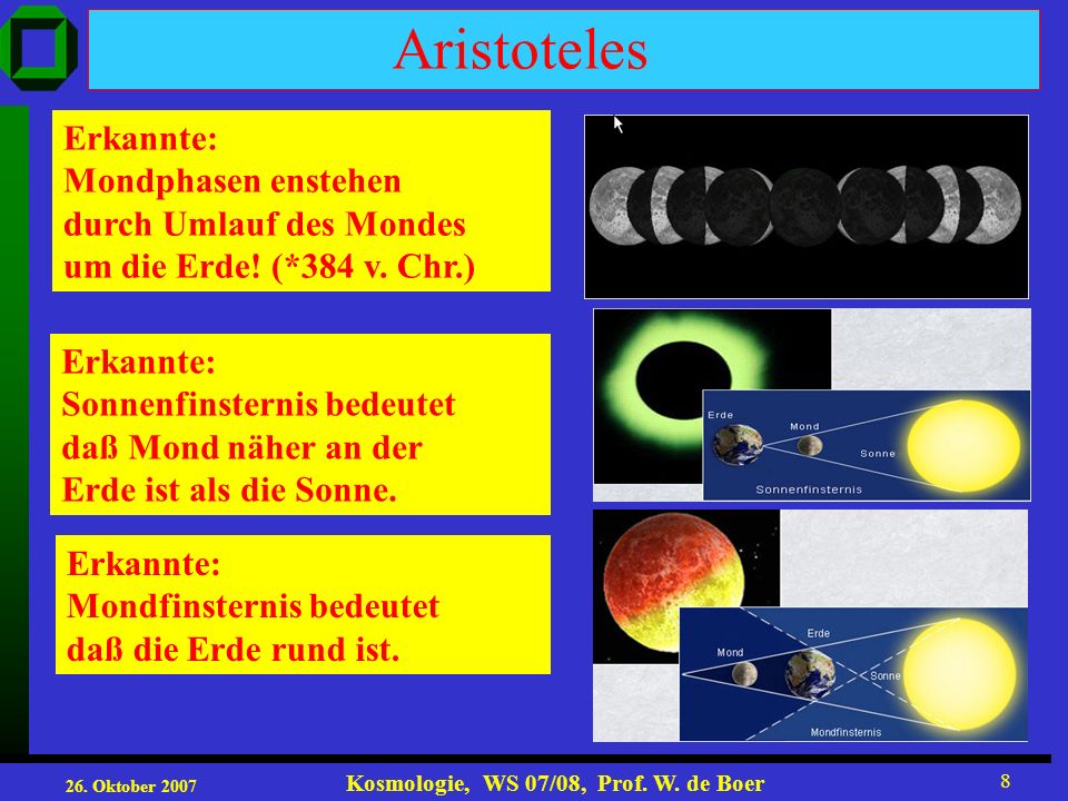 Aristoteles Erkannte: Mondphasen enstehen durch Umlauf des Mondes