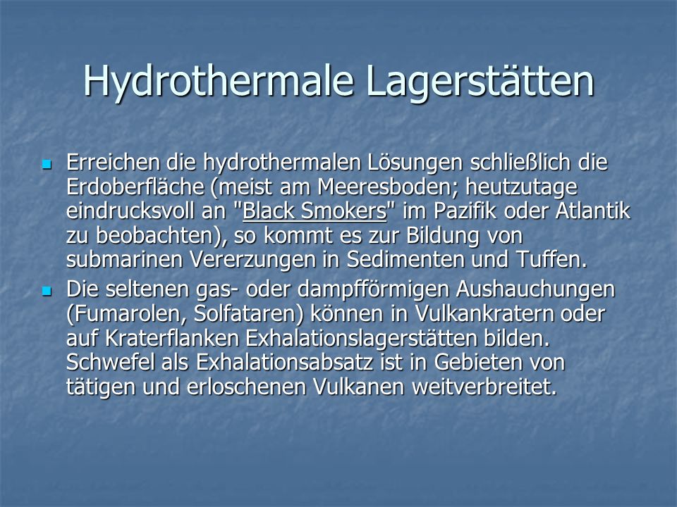 Hydrothermale Lagerstätten