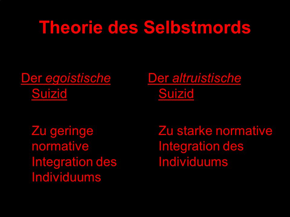 Theorie des Selbstmords