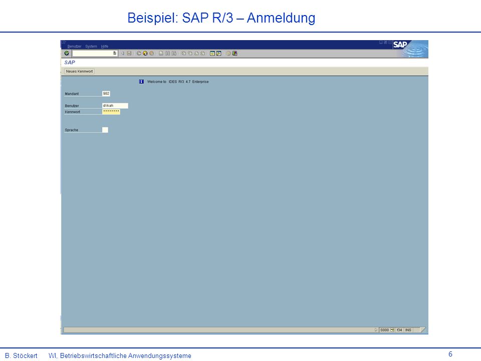 Beispiel: SAP R/3 – Anmeldung