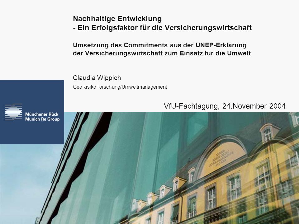 Claudia Wippich GeoRisikoForschung/Umweltmanagement