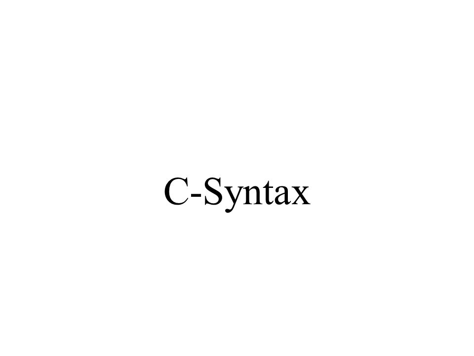 C-Syntax