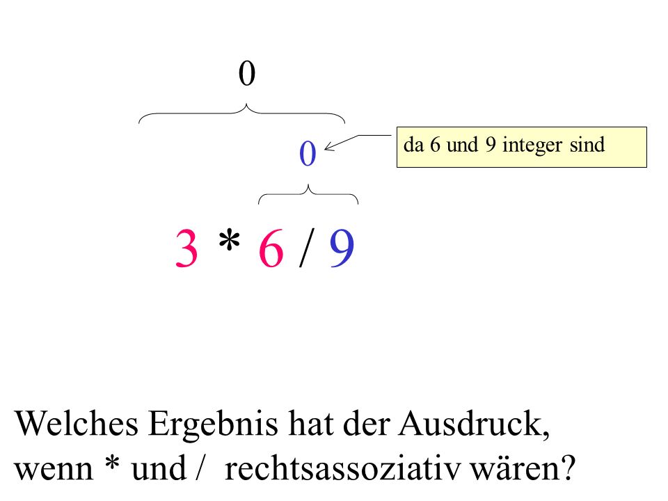 3 * 6 / 9 da 6 und 9 integer sind.